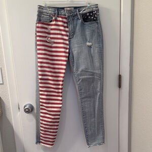 DRIFTWOOD Women's Skinny Jeans with Red Stripes and Blue Stars